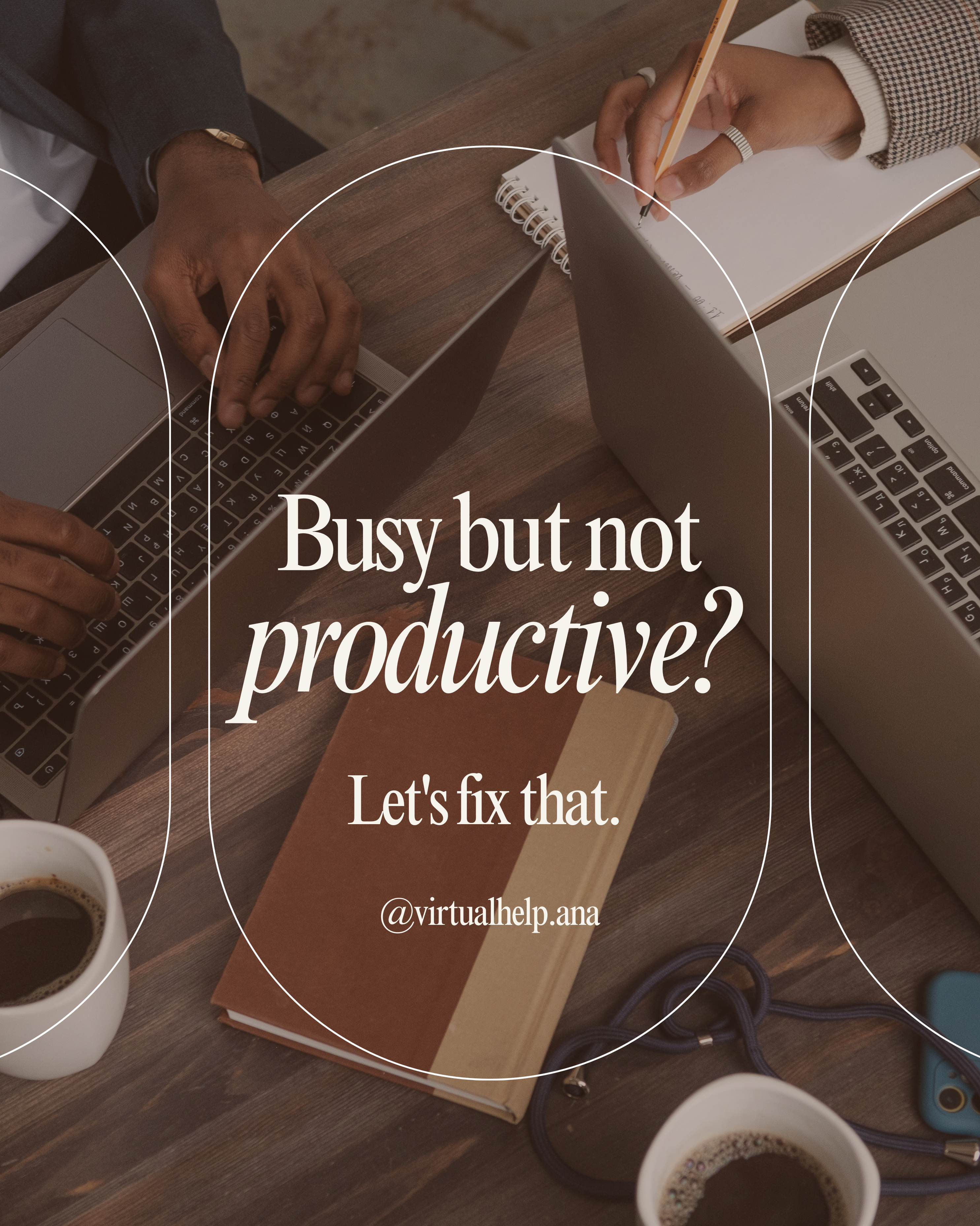 Social media graphic reading busy but not productive